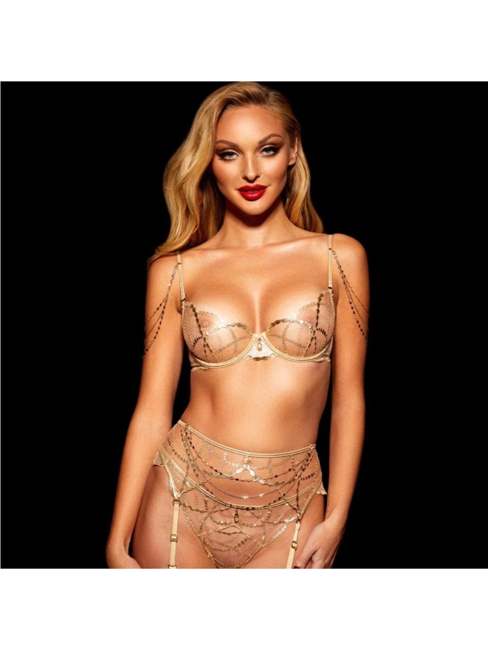 Super RARE! Honey Birdette GOLDY BRA ONLY